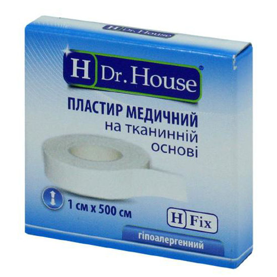 Пластир медичний H Dr. House 1 см х 500 см, на тканинній основі